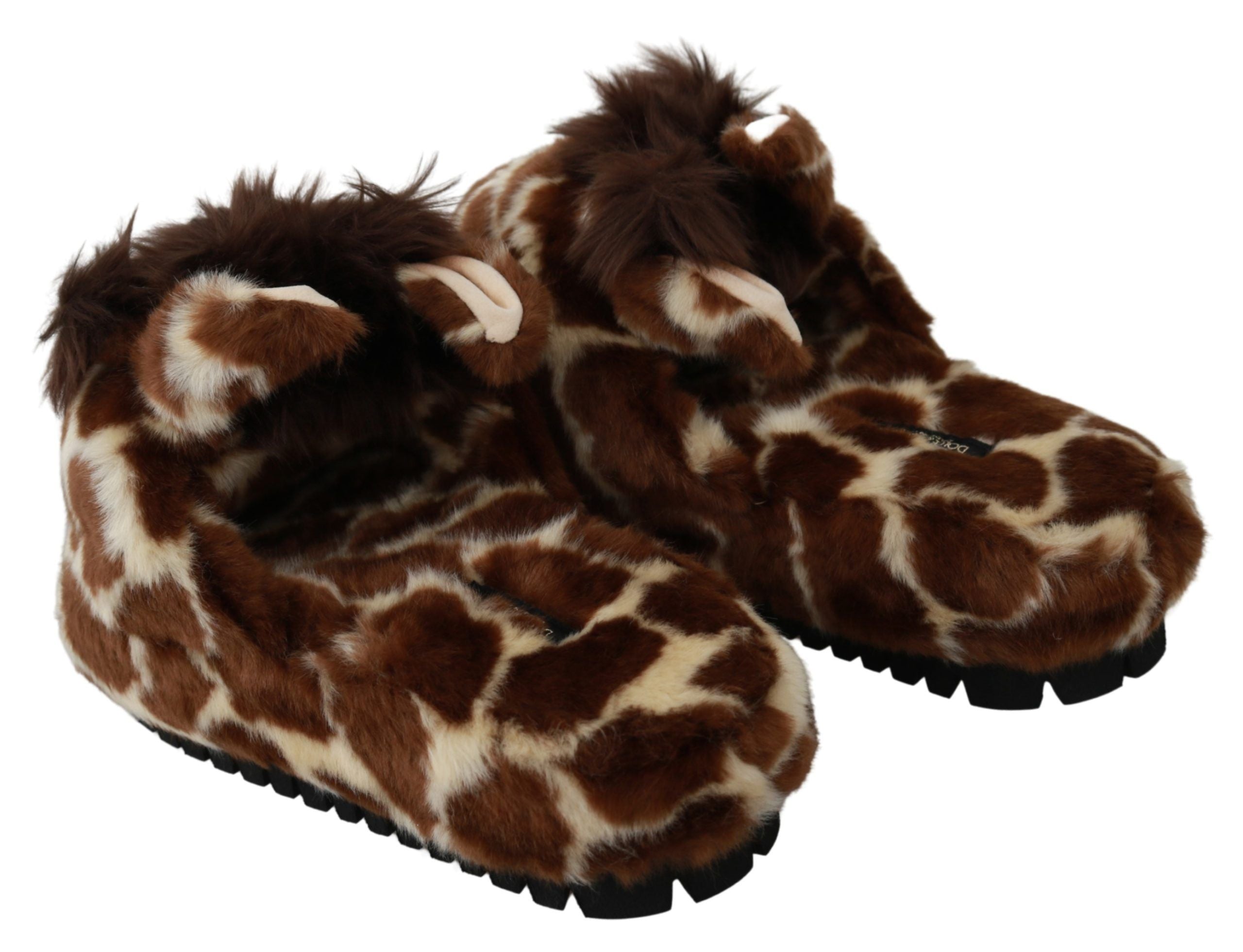 Bruna girafftofflor, plattskor, sandaler