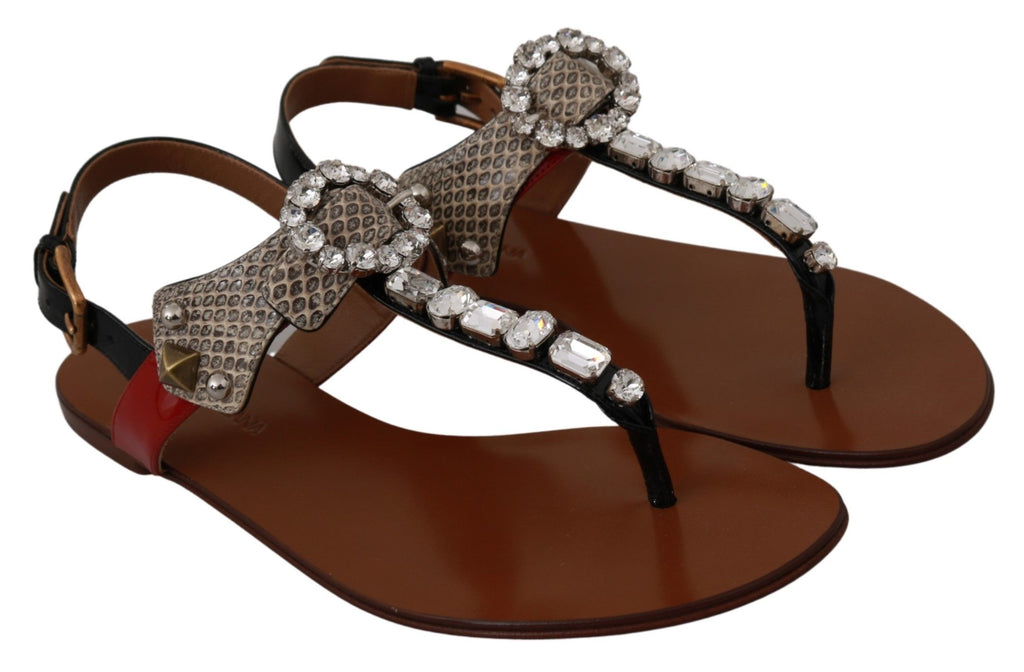 Läder Ayers Crystal Sandaler Flip Flops Skor