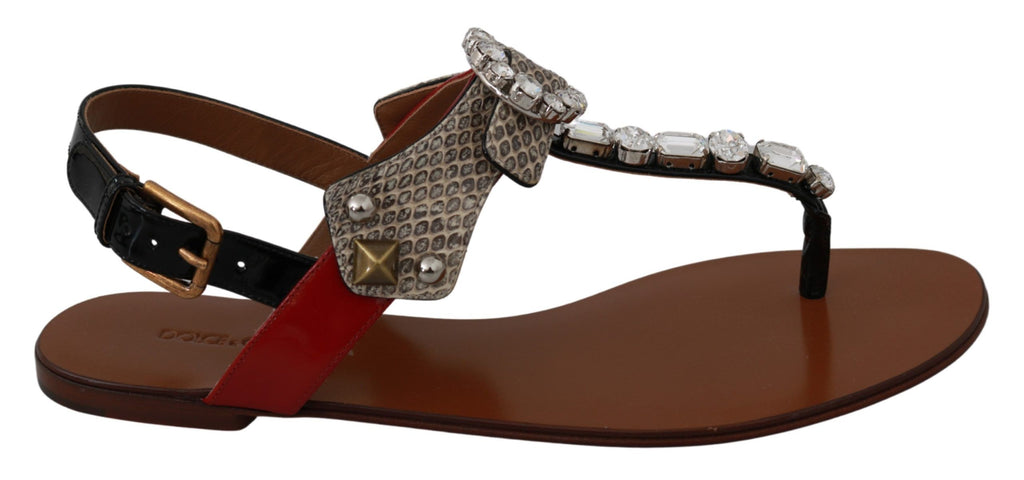 Läder Ayers Crystal Sandaler Flip Flops Skor