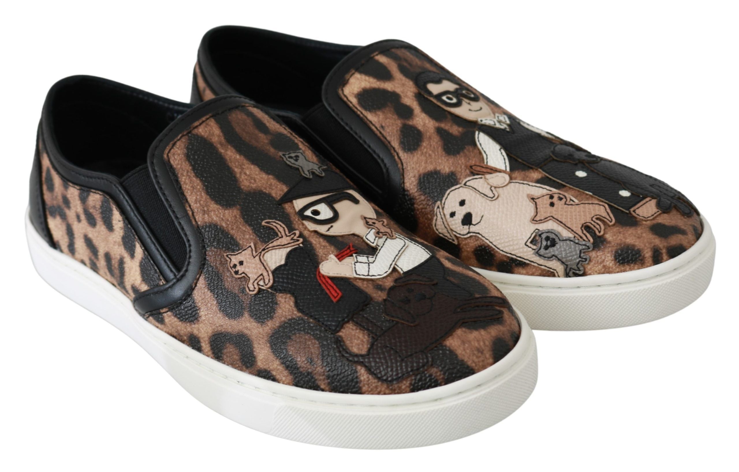 Läder Leopard #dgfamily Loafers Skor