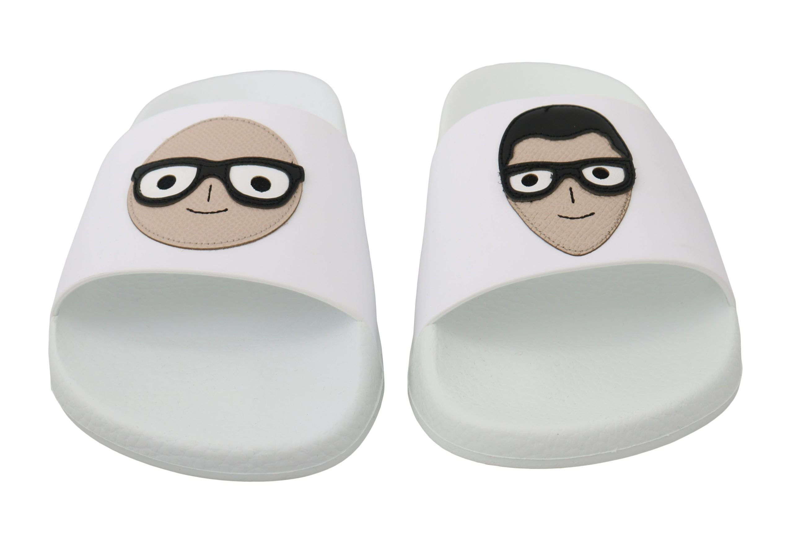 Vita Läder #dgfamily Slides Skor Sandaler