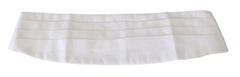 Dolce & Gabbana White Men Waist Belt Cotton Cummerbund