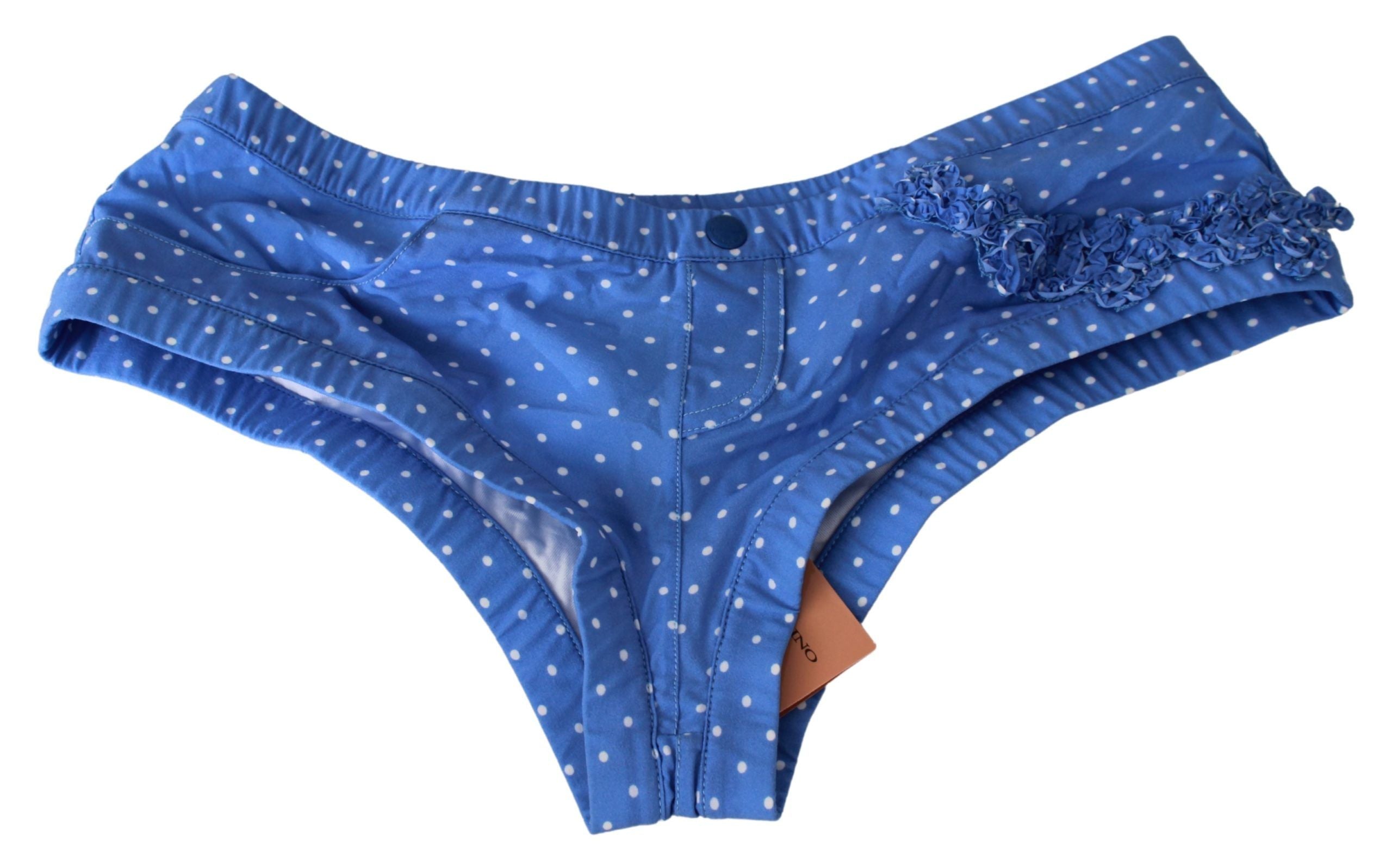 Blå shorts strandtøy bikinibukser badedrakt
