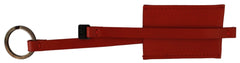 Costume National röd lädernyckelring med logotyp