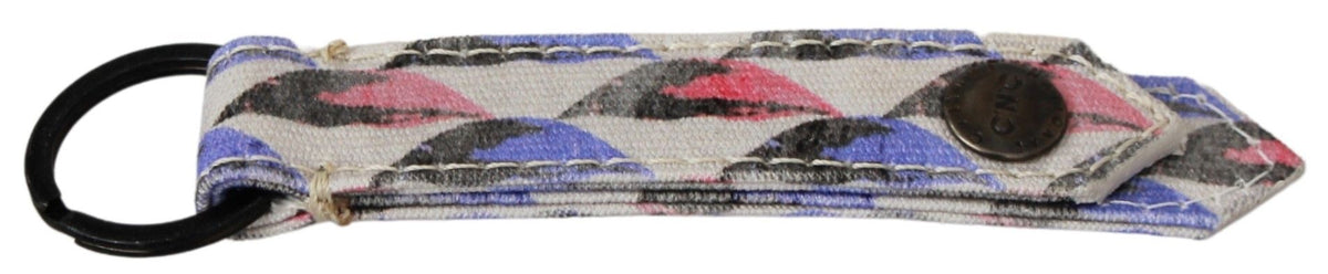 Costume National White Ring Märkesnyckelring i textil