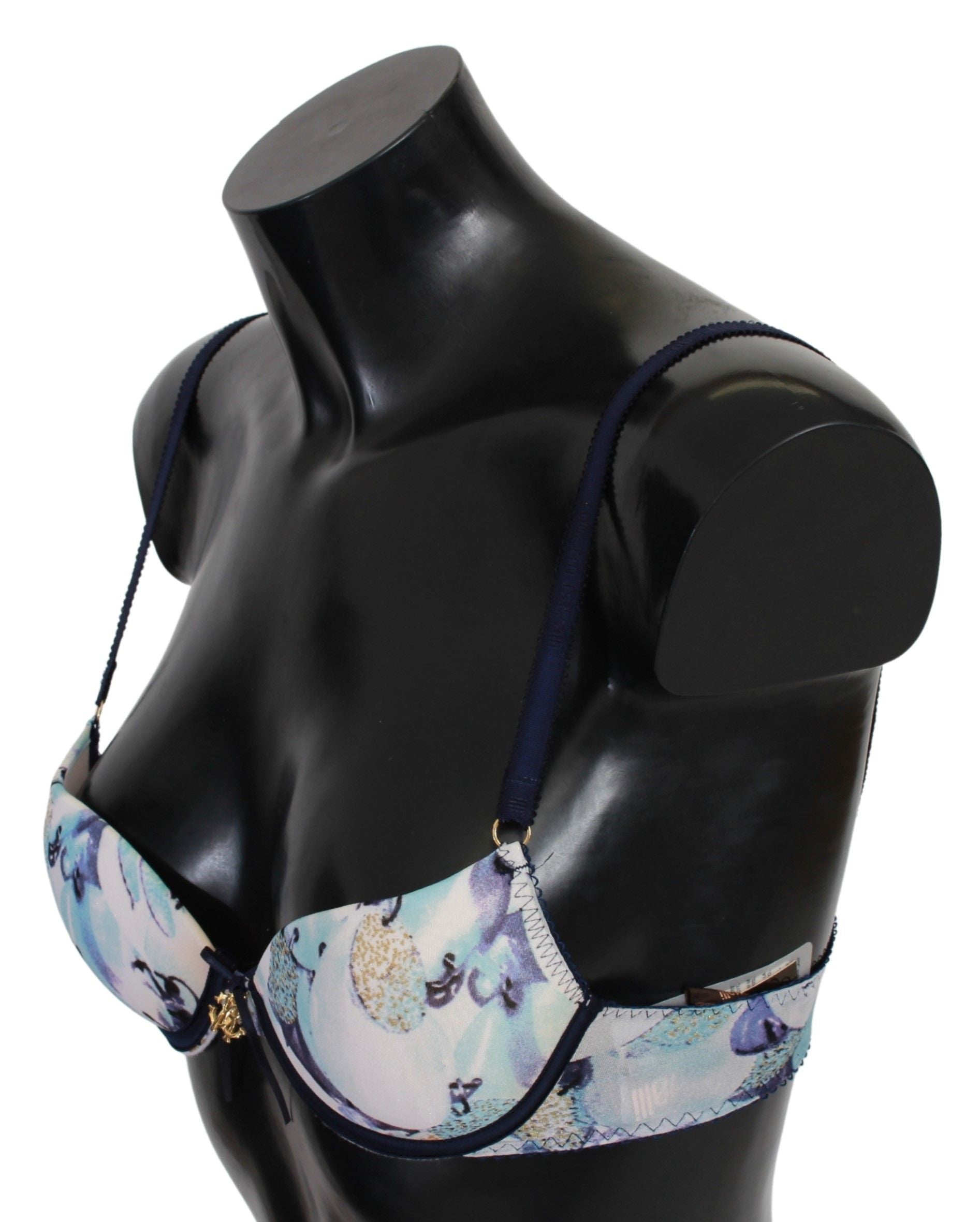 Blå tryckt nylon Reggiseno BH-underkläder