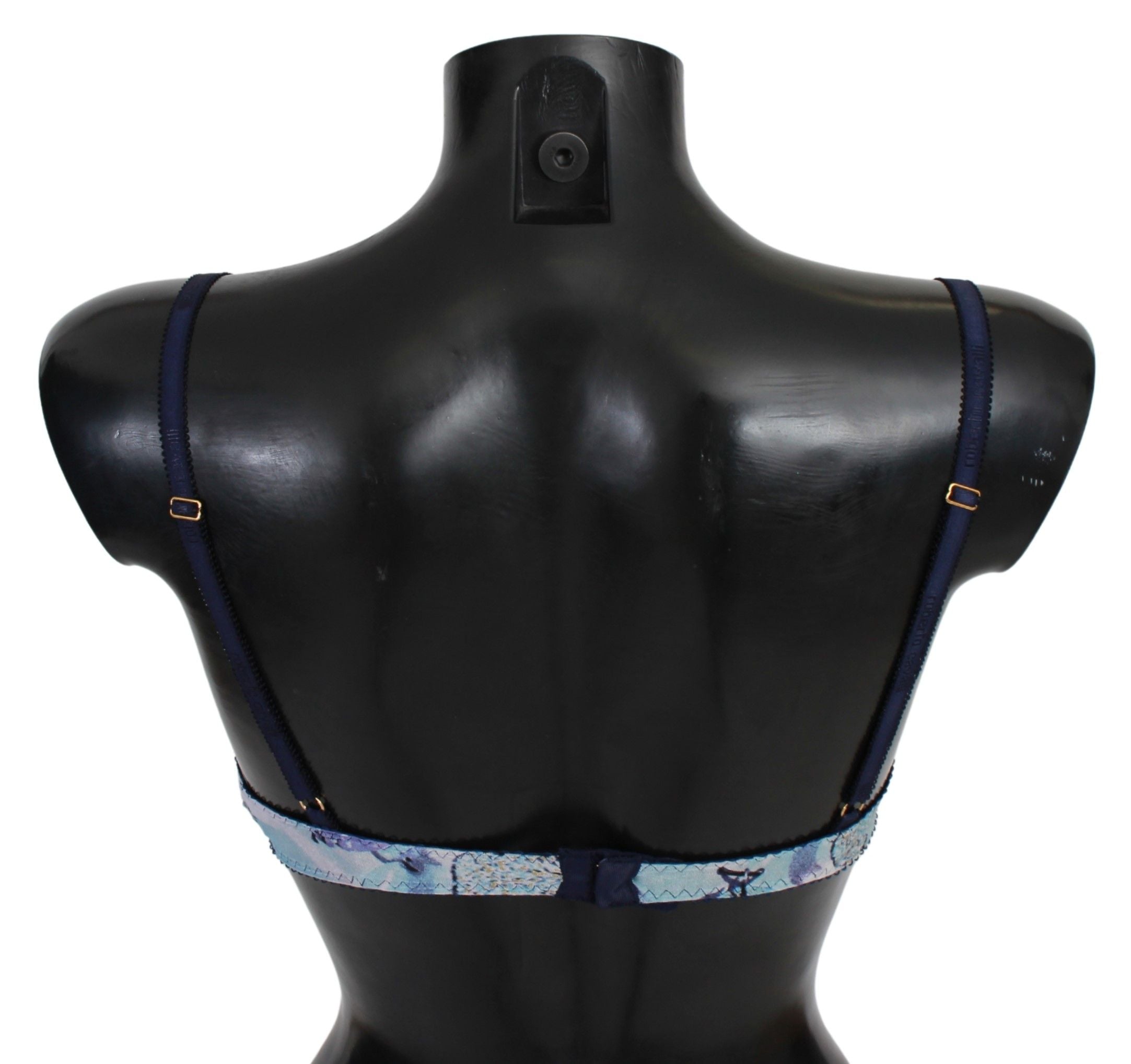 Blå tryckt nylon Reggiseno BH-underkläder