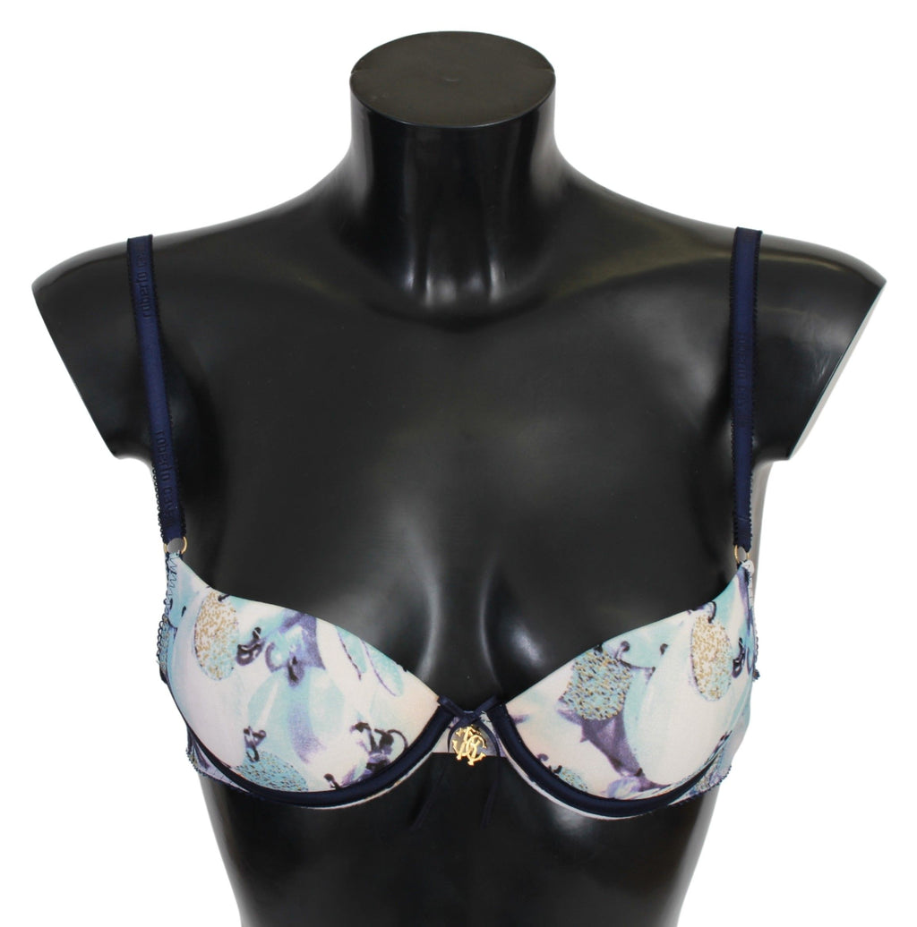 Blå tryckt nylon Reggiseno BH-underkläder