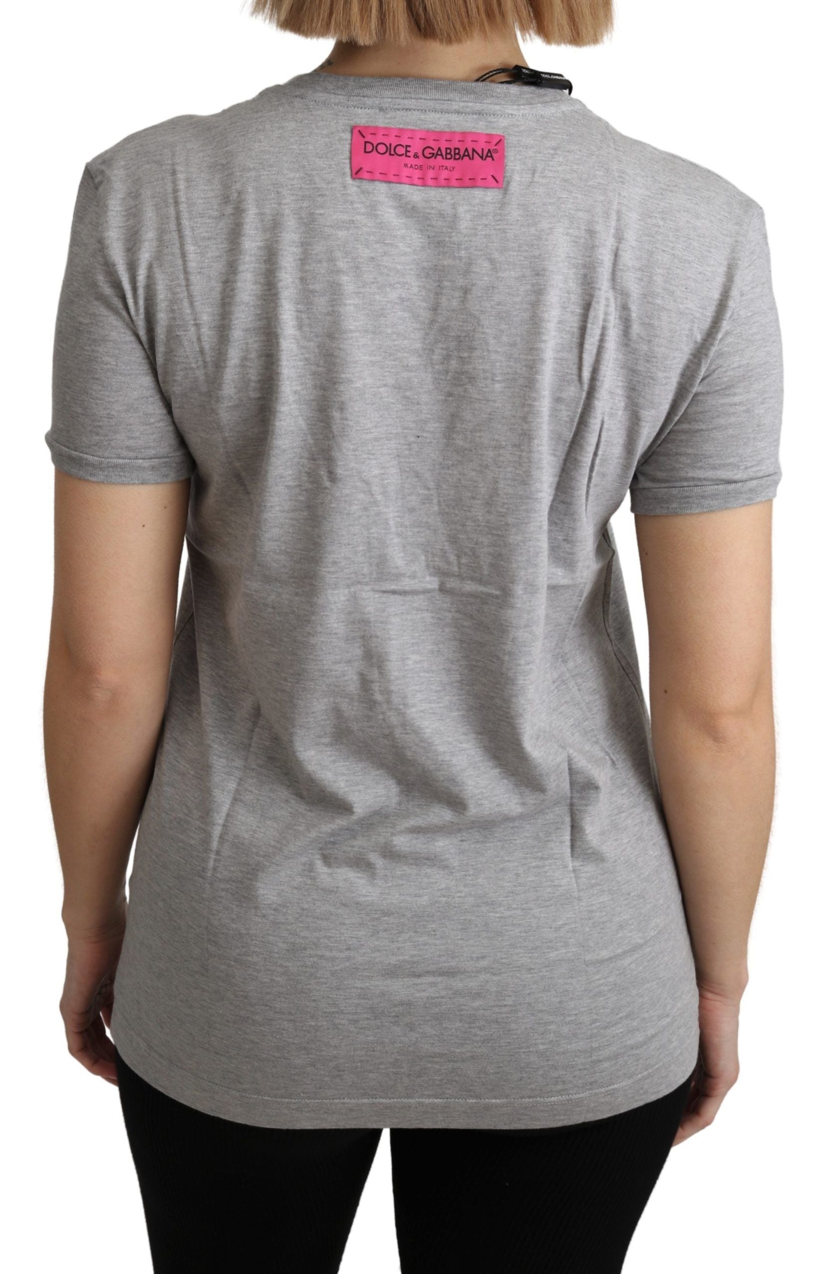 Grå bomull Amore e Bellezza Top T-shirt