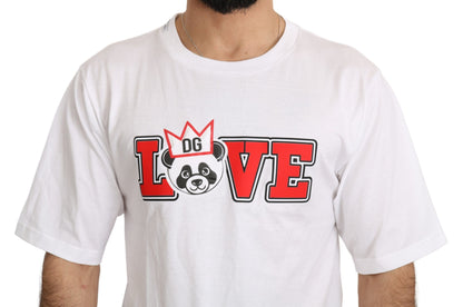 Dolce &amp; Gabbana Vit Love Panda Mönstrad Topp T-shirt