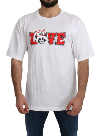 Dolce &amp; Gabbana Vit Love Panda Mönstrad Topp T-shirt