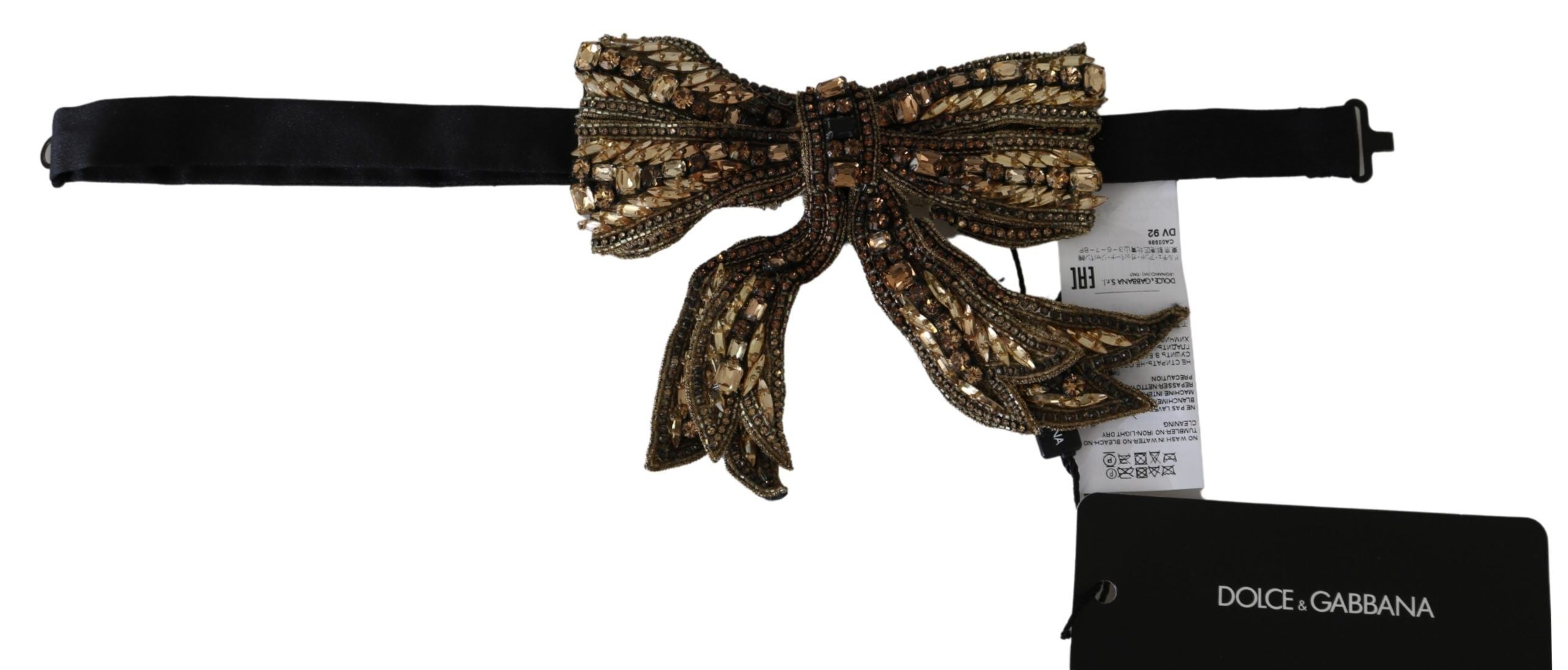Halsband med guldfärgade kristaller och paljetter i 100 % siden och catwalk-motiv