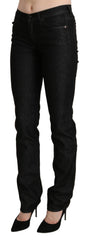 Ermanno Scervino Black Mid Waist Skinny Slim Denim Trouser