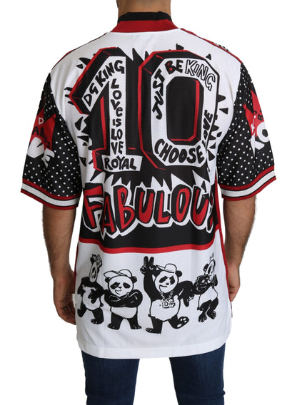 Dolce &amp; Gabbana Vit King Panda Topp Polyester Herr T-shirt