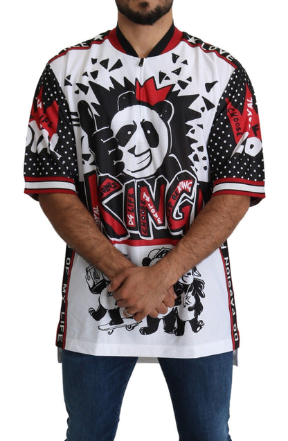Dolce &amp; Gabbana Vit King Panda Topp Polyester Herr T-shirt