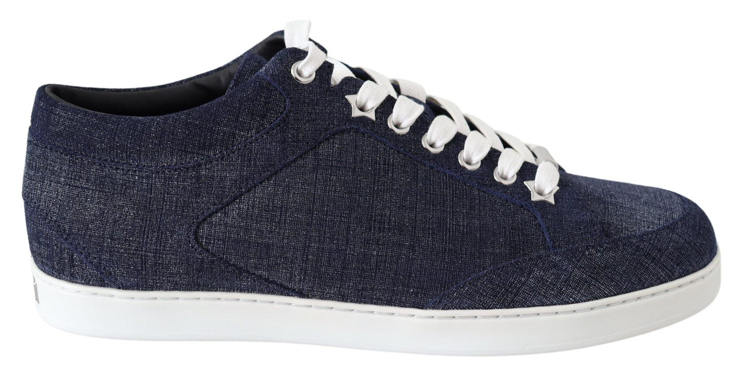 Jimmy Choo Chic Slip-On Blå Denim Semsket Sneakers