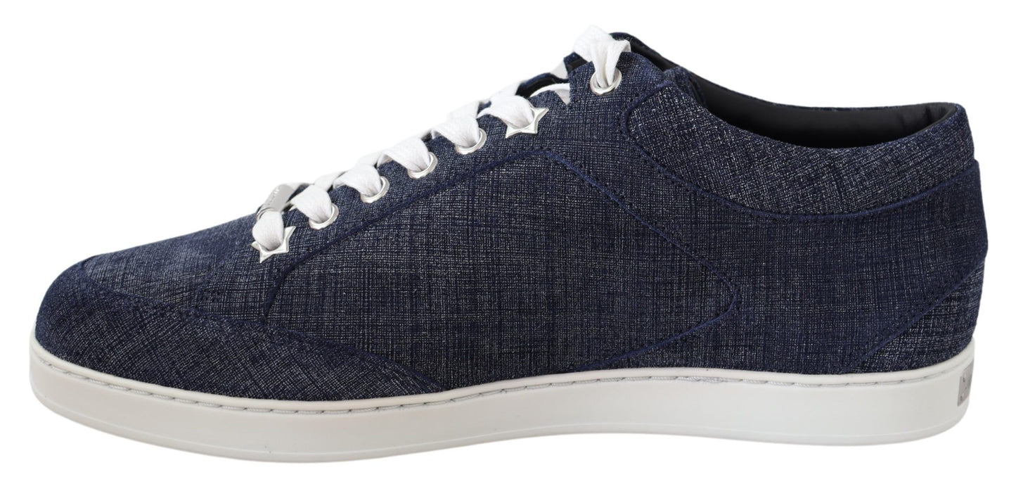 Jimmy Choo Chic Slip-On Blå Denim Semsket Sneakers