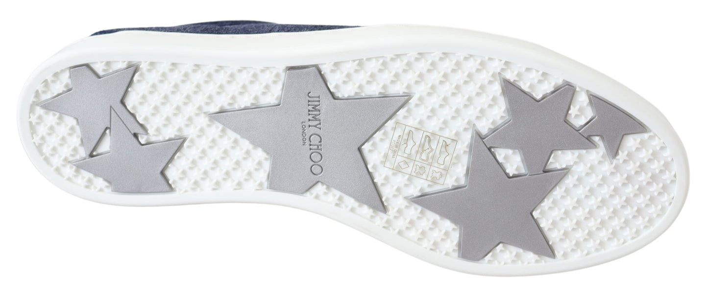 Jimmy Choo Chic Slip-On Blå Denim Semsket Sneakers