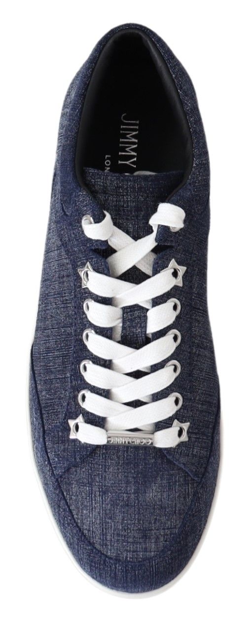 Jimmy Choo Chic Slip-On Blå Denim Semsket Sneakers