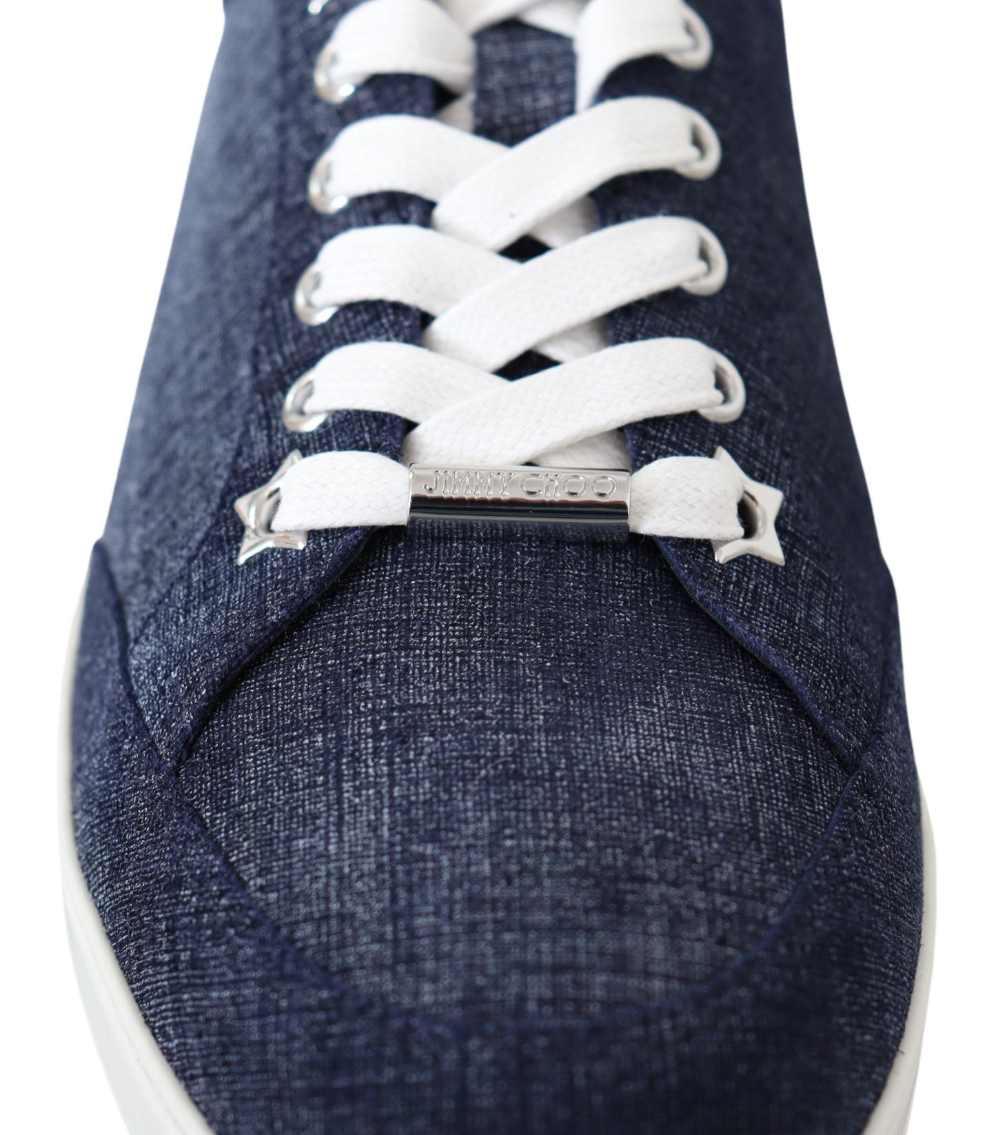Jimmy Choo Chic Slip-On Blå Denim Semsket Sneakers