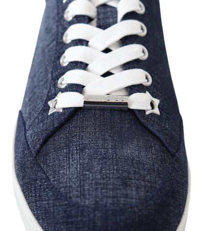 Jimmy Choo Chic Slip-On Blå Denim Semsket Sneakers