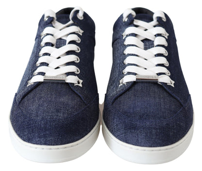 Jimmy Choo Chic Slip-On Blå Denim Semsket Sneakers