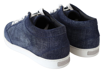 Jimmy Choo Chic Slip-On Blå Denim Semsket Sneakers