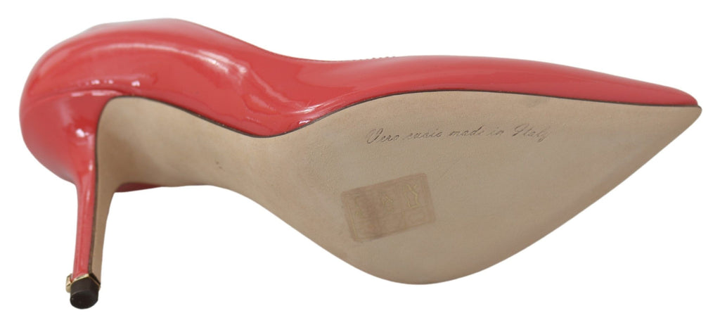 Mörkrosa pumps i lackläder