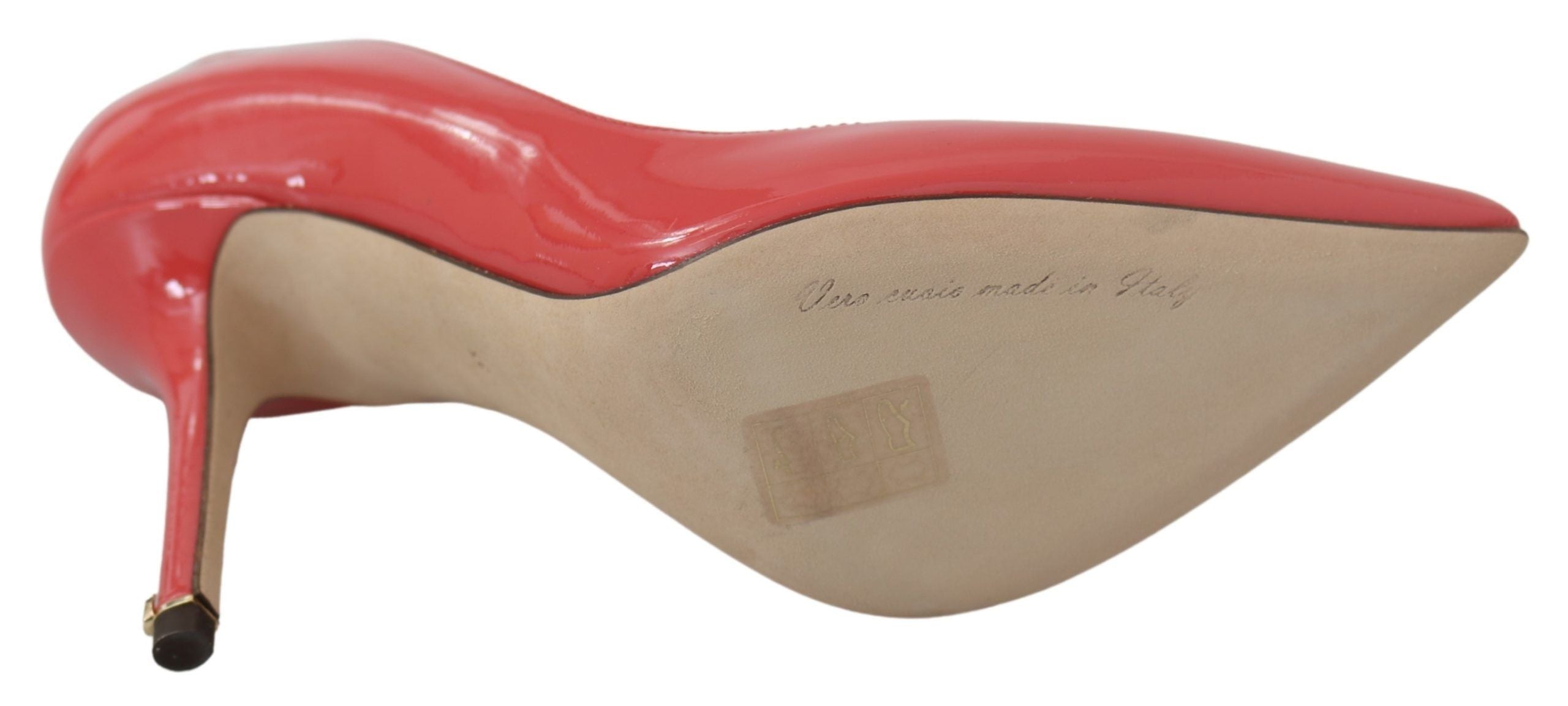 Mörkrosa pumps i lackläder