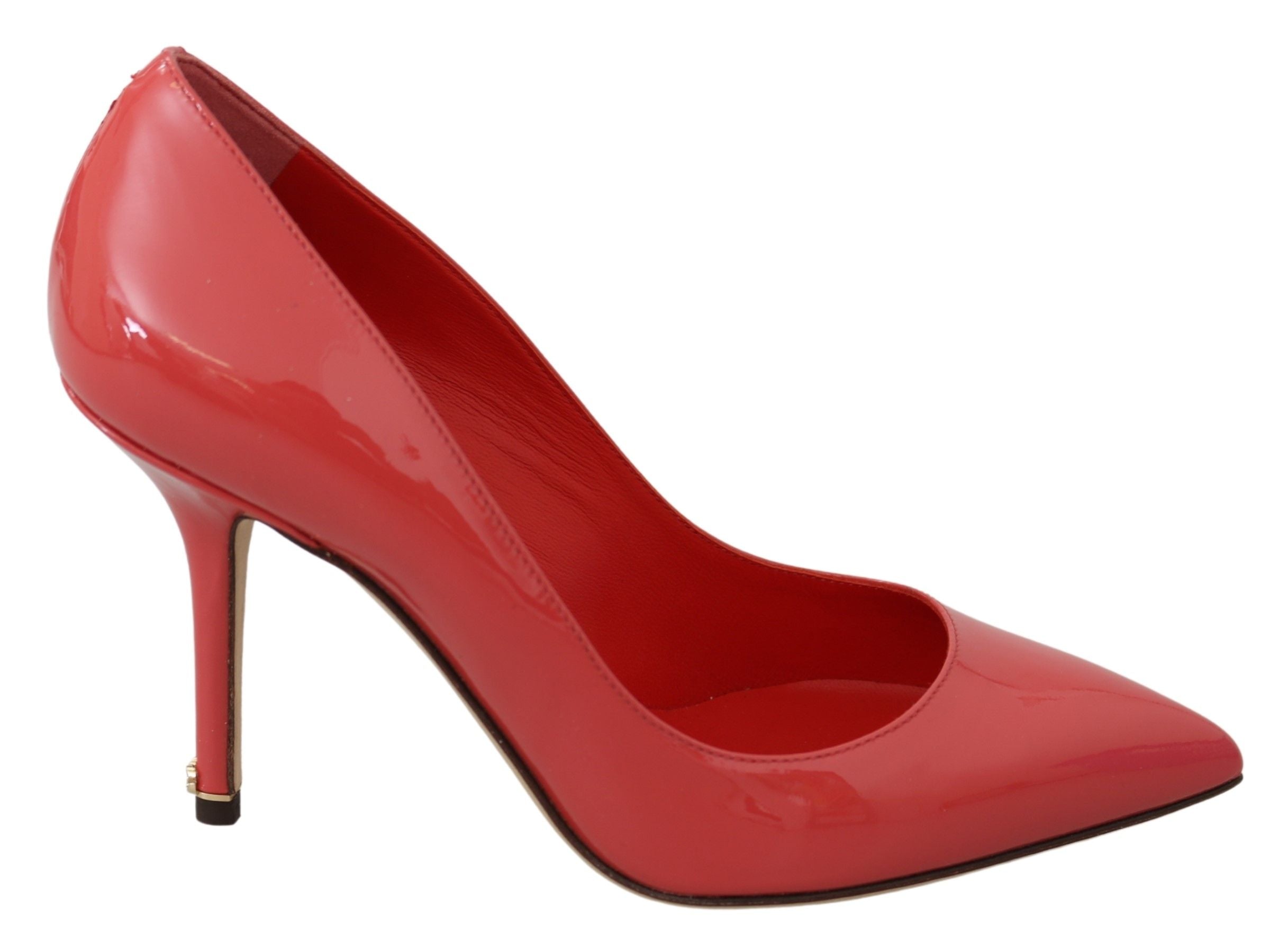 Mörkrosa pumps i lackläder