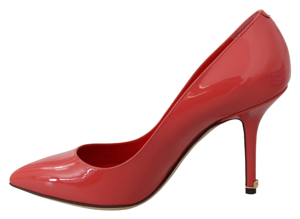 Mörkrosa pumps i lackläder