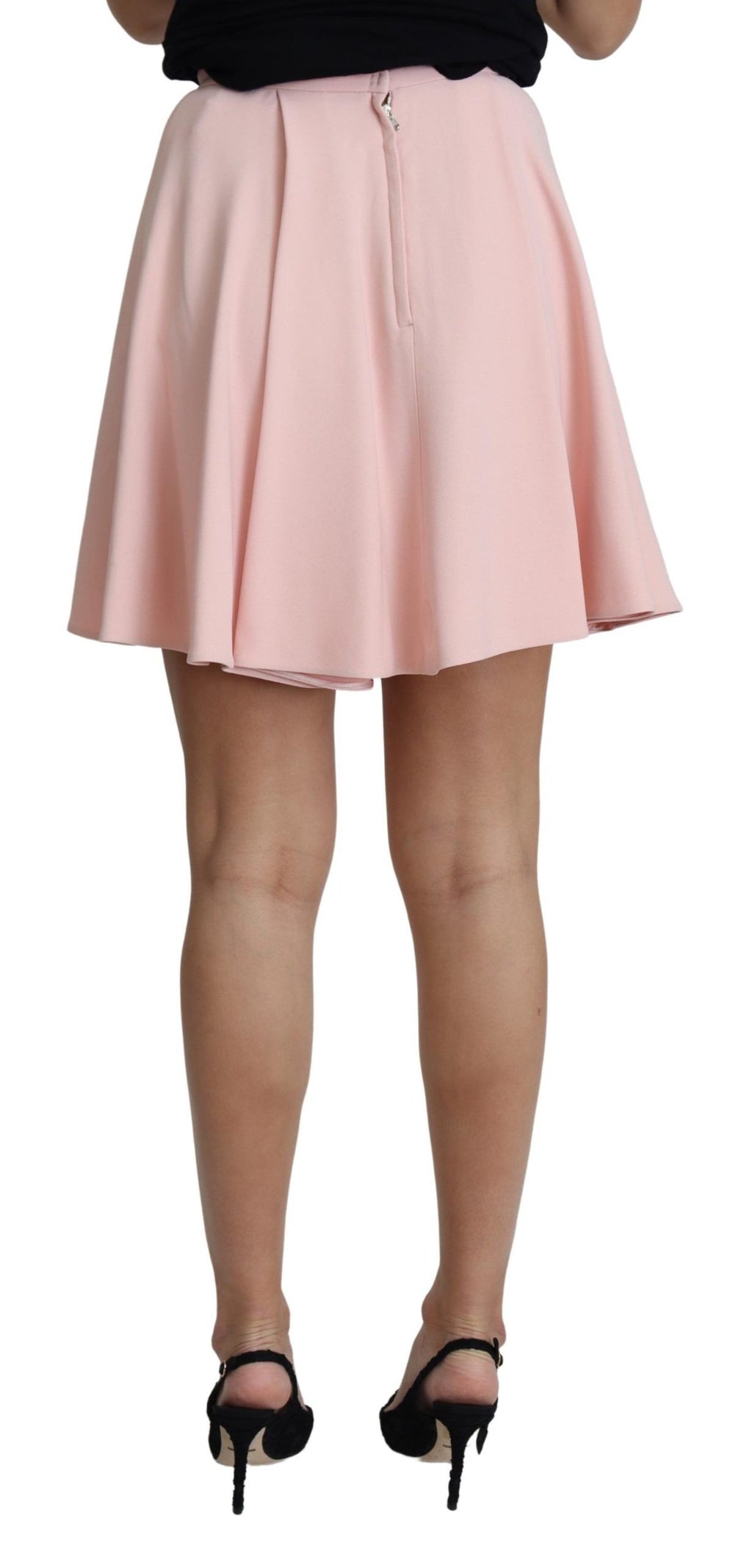 Rosa Plisserad Utsvängd A-linje Mini Rayon