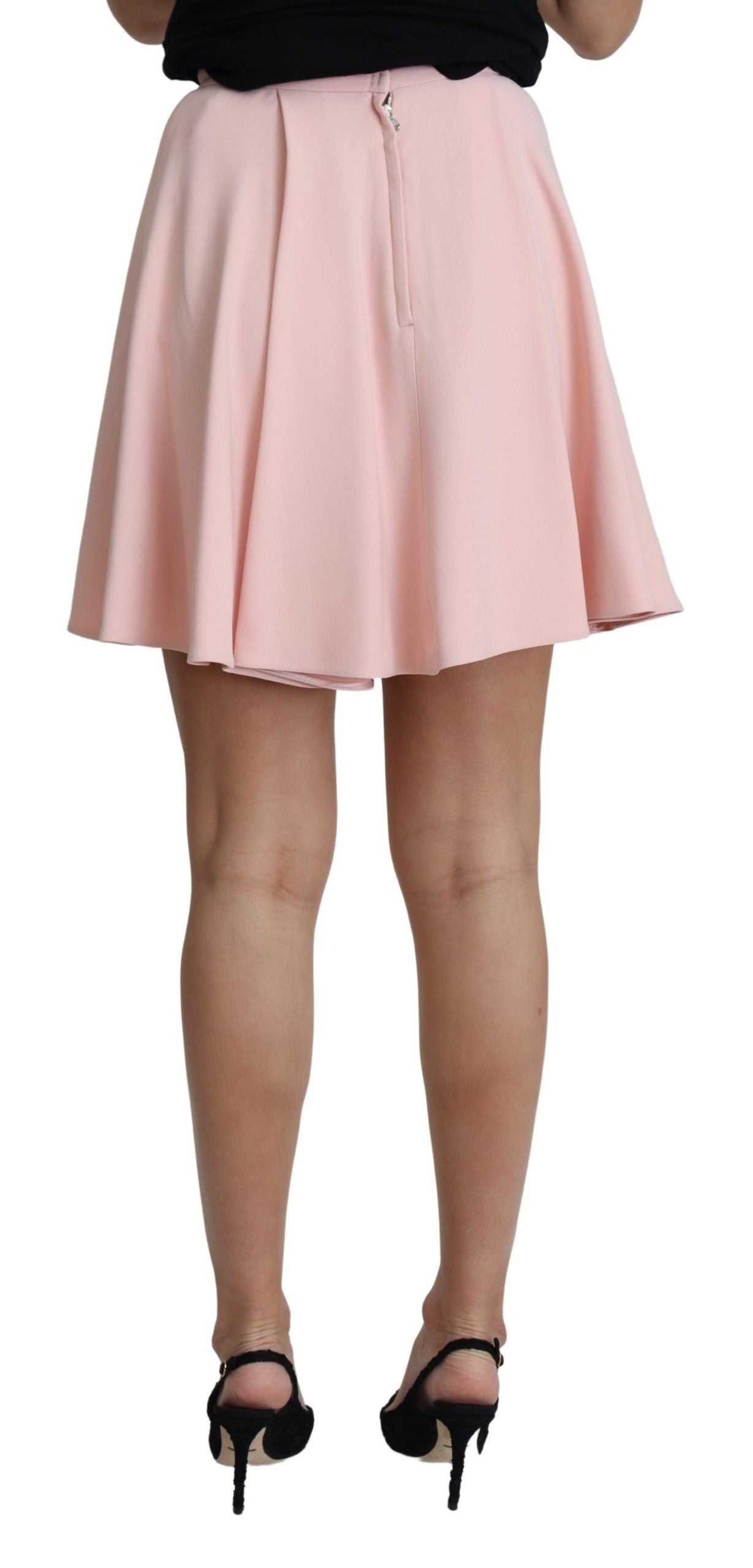 Rosa Plisserad Utsvängd A-linje Mini Rayon