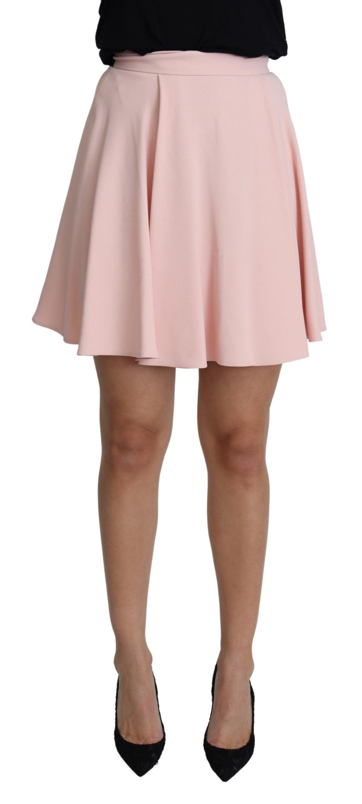 Rosa Plisserad Utsvängd A-linje Mini Rayon
