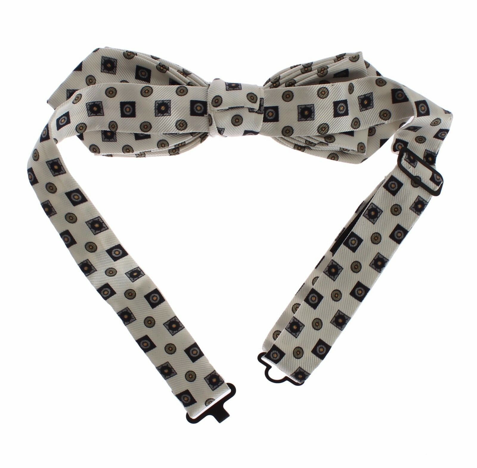 Dolce &amp; Gabbana Vit Sidenfluga Läder Herrbälte Presentask