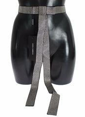 Dolce & Gabbana Black Silk Clear Crystal Bow Waist Belt