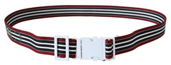 Costume National Black Red Stripe White Logo Buckle Waist Belt