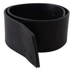 GF Ferre Black Genuine Leather Wide Logo Waist Belt
