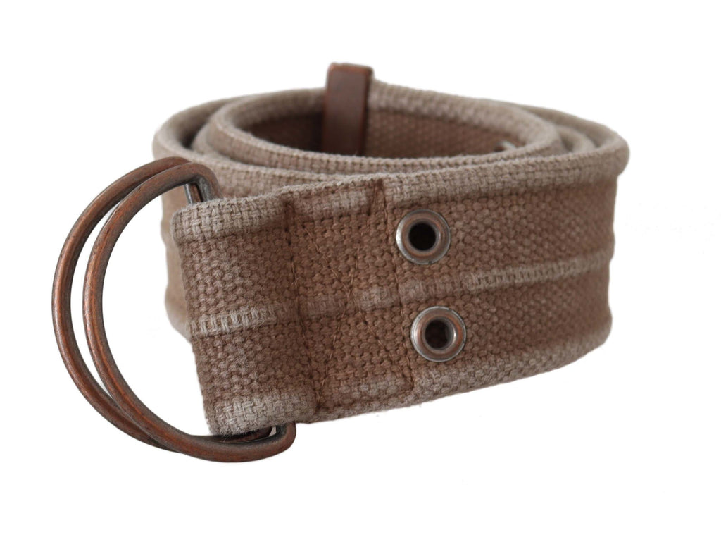 Beige skinnbelte med logo og Cintura-spenne