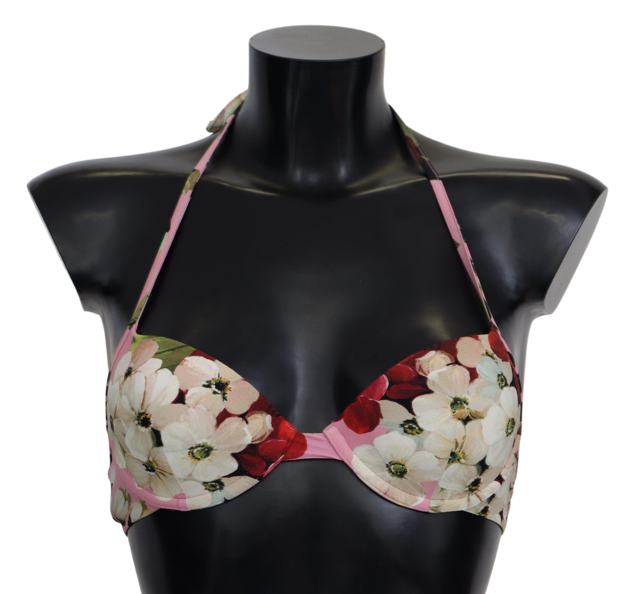 Flerfärgad blommig baddräkt med strandmotiv