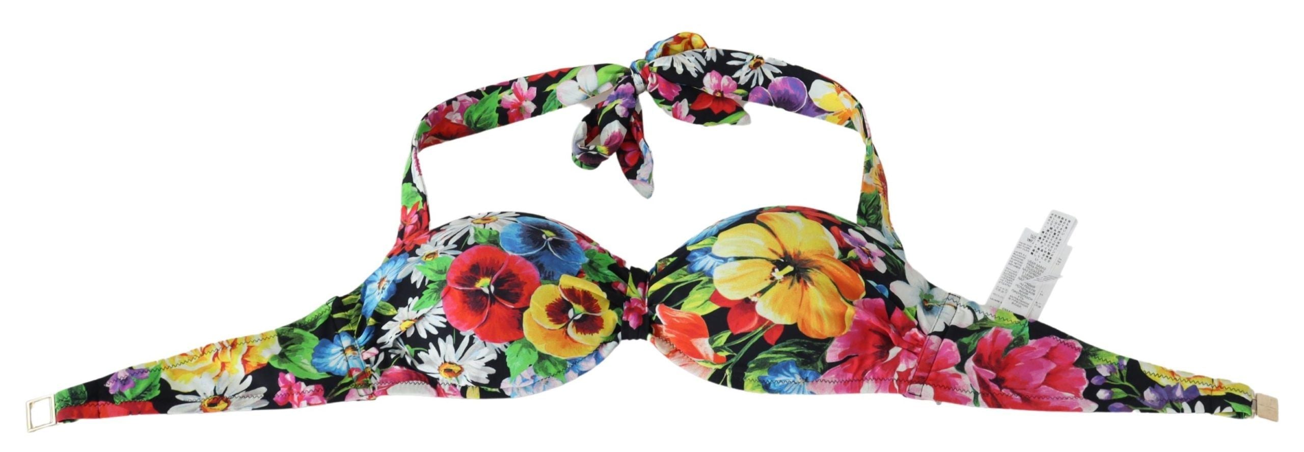 Flerfärgade blommiga bikinitoppar