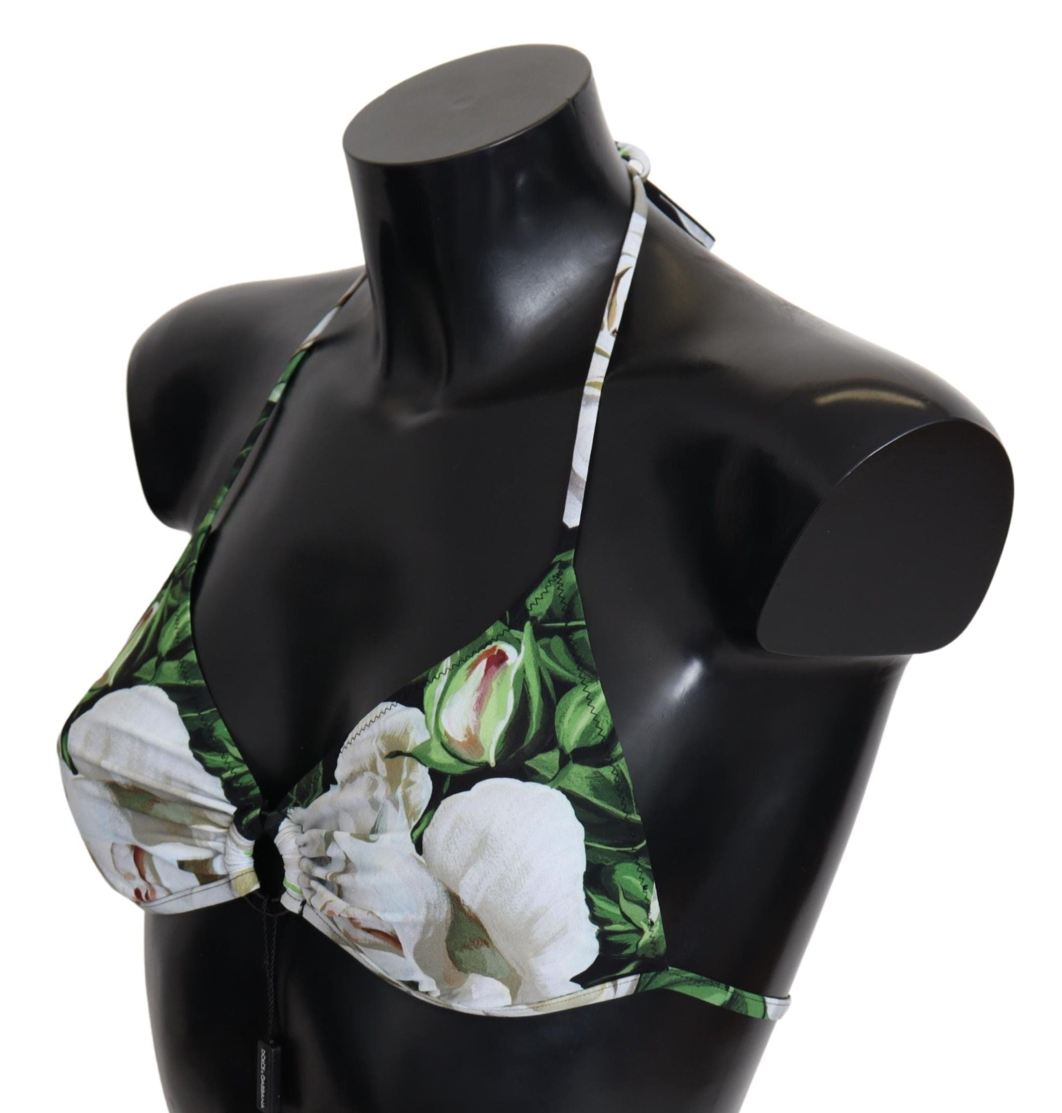 Flerfärgad blommig halterneck bikiniöverdel