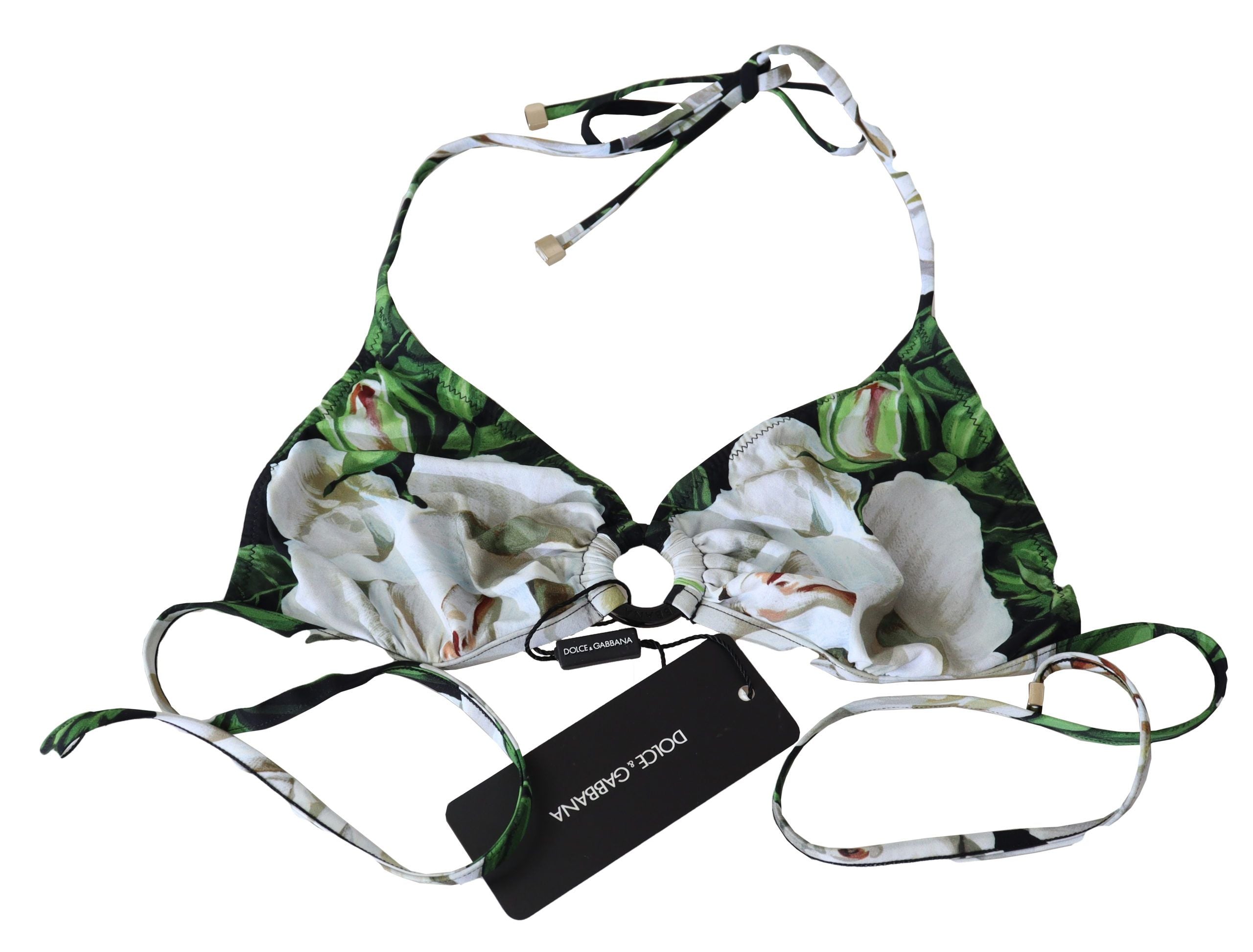 Flerfärgad blommig halterneck bikiniöverdel