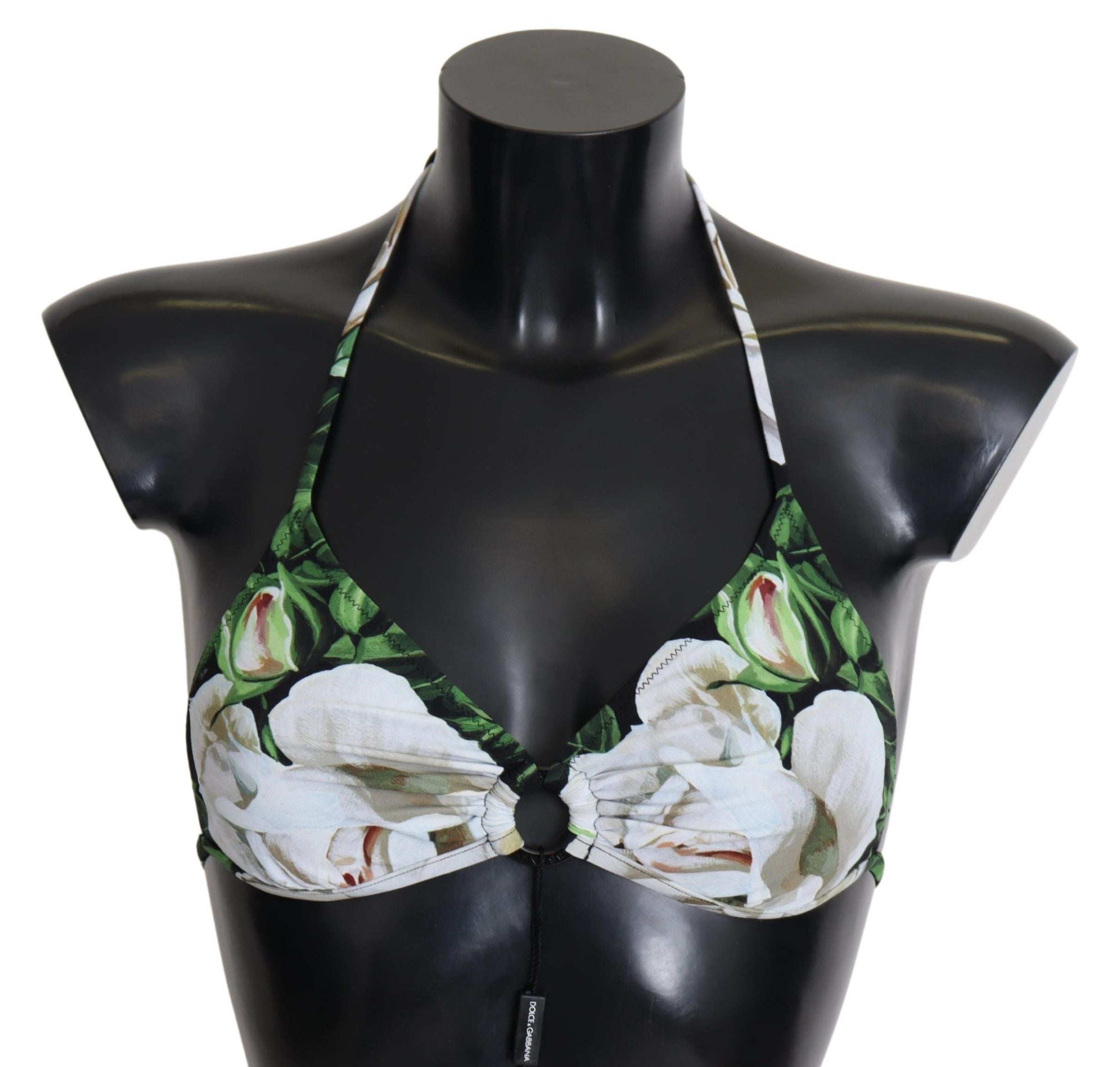 Flerfärgad blommig halterneck bikiniöverdel