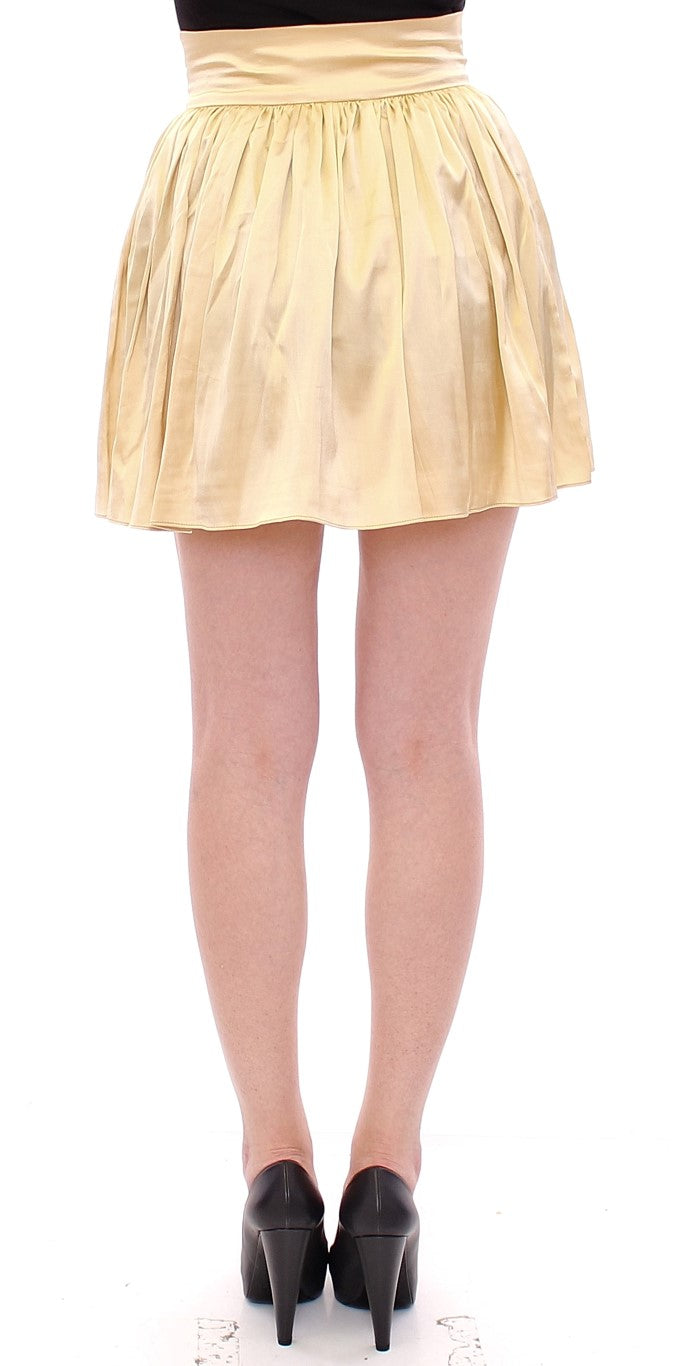 Beige blombroderad minikjol