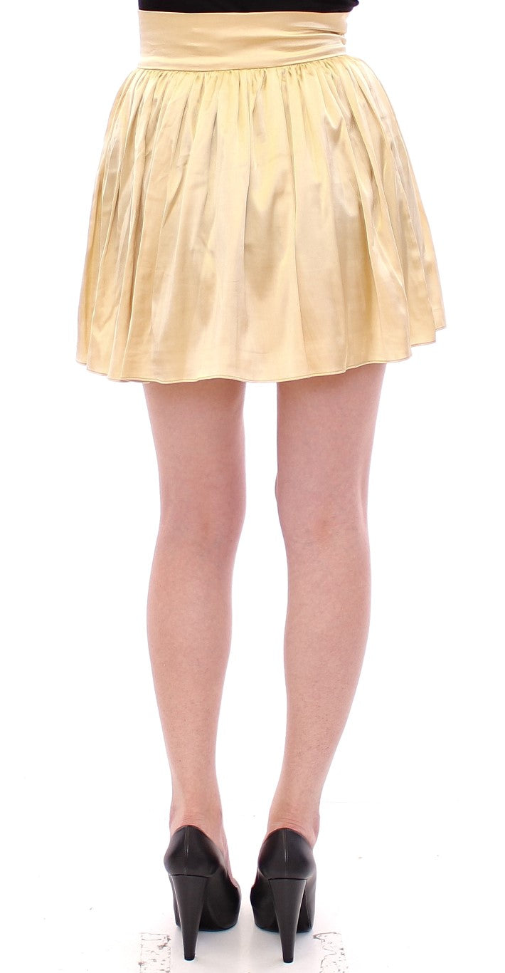 Beige blombroderad minikjol