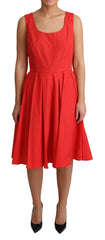 Dolce & Gabbana Red Polka Dotted Cotton A-Line  Dress