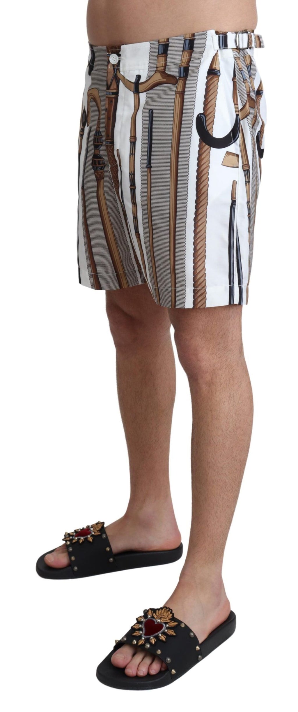 Vita promenadkäppar strandshorts badshorts