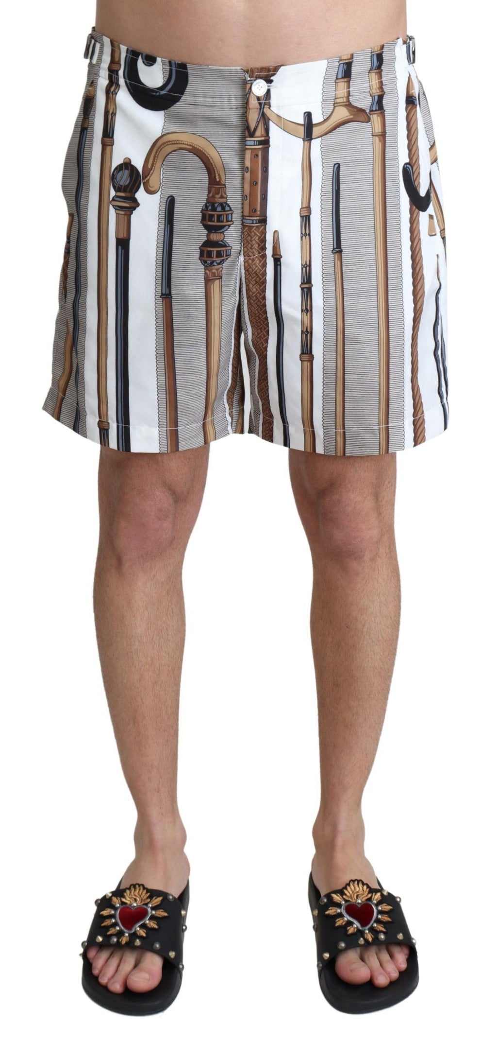 Vita promenadkäppar strandshorts badshorts