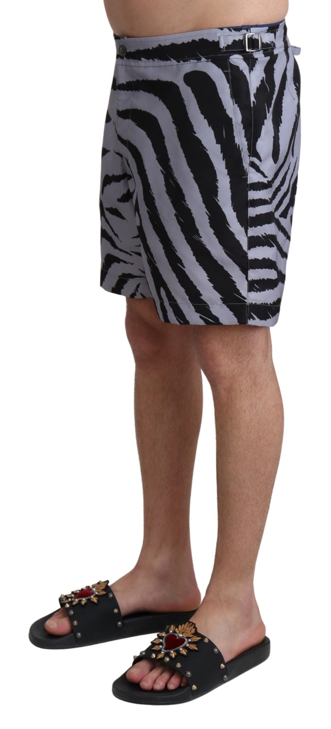 Grå zebramönstrade strandshorts